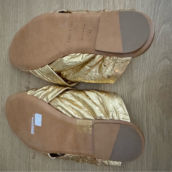 Chic Gold Women's Slide Loafers - Picture 5 of 6